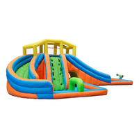 QiaoQiao nouveau design piscine de toboggan aquatique videur gonflable commercial bateau pirate enfants château gonflable à vendre