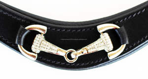 Cómodas browbands de cuero de caballo con cristales - Product Image 2