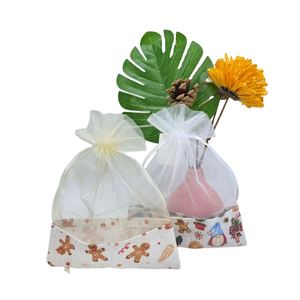 Sac cadeau en coton avec cordon de serrage, sacs en organza à cordon de serrage, pochette d'emballage - Product Image 1