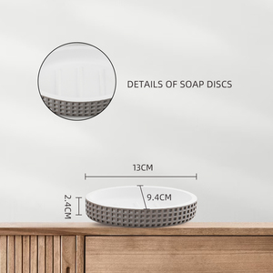 Juego de accesorios de baño ecológicos de 4 piezas de cerámica moderna, dispensador de jabón de poliresina, soporte para cepillo de dientes, taza, jabonera - Product Image 5