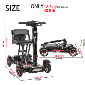 Scooter électrique pliable léger en fibre de carbone pour personnes âgées et <span class=keywords><strong>handicap</strong></span>ées, idéal pour les établissements médicaux - Product Image 5