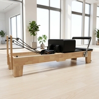 Machine de Pilates Reformer MJD MJD-M101A en bois de chêne massif, durable et réglable, pour studio de Pilates et de yoga professionnel, équipement de gym