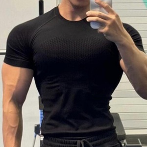 <span class=keywords><strong>Camiseta</strong></span> de Entrenamiento Personalizada para <span class=keywords><strong>Hombre</strong></span>, de Secado Rápido, Compresión <span class=keywords><strong>Ajustada</strong></span>, para Exteriores, Sin Costuras, <span class=keywords><strong>Manga</strong></span> Corta, Deportiva, Fitness - Product Image 3