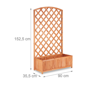 Pot de fleurs grimpant de 100 cm, planteur en bois de jardin en plein air avec treillis <span class=keywords><strong>pour</strong></span> plantes grimpantes - Product Image 6
