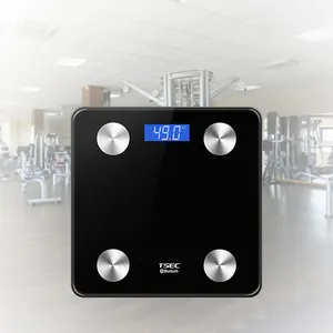 Free APP API Electronic Personal Smart body Digital Body round Composition Bluetooth Bathroom Body Fat Analyzer Weighing Scale