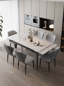 Modhomi hiện đại mở rộng bàn ăn thiết lập cho 6 8 chỗ ngồi sang trọng thiêu kết đá hàng đầu nhà bếp phòng khách nhà căn hộ biệt thự - Product Image 2