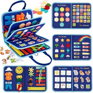 Libro de Actividades Sensoriales de Fieltro Suave, Tablero Sensorial Interactivo, Juguete Educativo para Niños Pequeños, Favorece las Habilidades Motoras Finas - Product Image 1