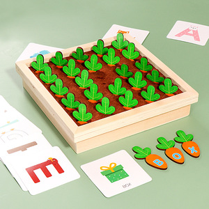 Gioco da Tavolo Educativo in Legno per Bambini, Divertente Gioco di Memoria con Ravanelli, Gioco di Parole per l'Apprendimento Sensoriale Precoce - Product Image 2