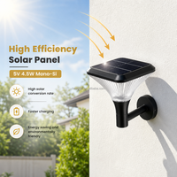 Applique Murale Solaire Extérieure IP65 LED Blanc Chaud 5W, Design Raffiné, Panneau Solaire, Diffuseur PC, Abat-jour Diamant, pour Jardin