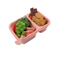 Bébé enfants biodégradable étanche récipient de stockage des aliments pliable moderne enfants silicone bento boîte à lunch ensemble
