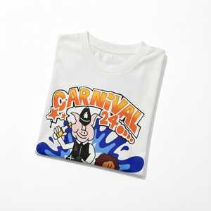 เสื้อยืดโอเวอร์ไซส์สไตล์วินเทจสำหรับผู้ชาย ผ้าฝ้าย 100% เสื้อสตรีทแวร์ พิมพ์โลโก้ตามสั่ง แขนสั้น คอกลม - Product Image 1