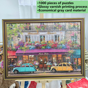 Puzzles éducatifs de luxe sur mesure à faire soi-même, 1001-2000 pièces pour adultes, vente en gros pour les boutiques de cadeaux, marques, papier gris - Product Image 1