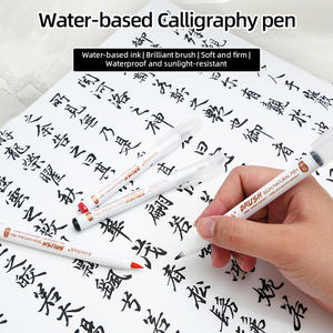 Penna per pennarello per pennarello per calligrafia con pennello inchiostro nero Set di illustratori di disegno Lettering - Product Image 2