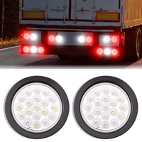 Feux arrière de remorque ronds à LED bicolores de 4 pouces, 19 LED, feux de freinage, de stop et de clignotants, étanches IP67, câbles à 3 broches