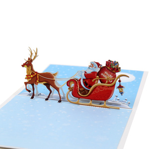 Weihnachts geschenk Postkarte 3D Pop-Up Grußkarten Umschlag Handgemachte umwelt freundliche recycelbare Papier Glanz Lackierung Digital - Product Image 1