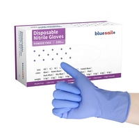 Gants en nitrile bleu violet pour examen médical, clinique dentaire, protection, 3 mil, sans poudre, jetables, pour hôpital