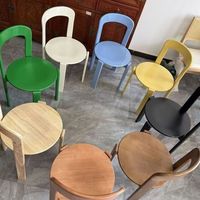 Chaise de salle à manger en similicuir écologique, style rétro mi-siècle, design moderne, dossier confortable, idéale pour café - Vente chaude
