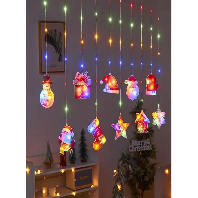 Factory Direct Christmas Birthday Decorations Plastic Create Atmosphere Curtain Lights For Shopping Malls