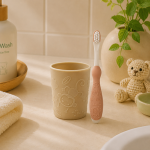 Juego de vasos para cepillos de dientes de PP, TPE y nailon de venta directa, productos reciclables para el baño del bebé, para limpiar los dientes y prevenir enfermedades de las encías. - Product Image 2