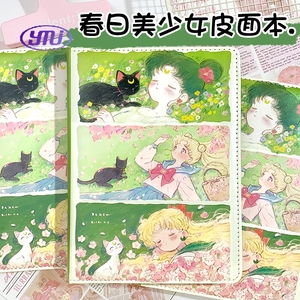 สมุดหน้าสี A5ลายเซเลอร์มูนใหม่ฤดูใบไม้ผลิรูปลักษณ์สูง<span class=keywords><strong>หนัง</strong></span>หวานสำหรับไดอารี่ไดอารี่และธีมอะนิ<span class=keywords><strong>เมะ</strong></span> - Product Image 1