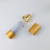 Matte Gold and Silver Luxury 50ml 1.7oz Bouteille à pompe de lotion sans air pour sérum de soin de la peau et crème pour le visage