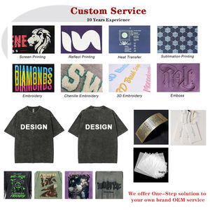 T-<span class=keywords><strong>shirt</strong></span> surdimensionné personnalisé en coton épais, T-shirts graphiques vintage délavés à l'acide pour hommes - Product Image 6