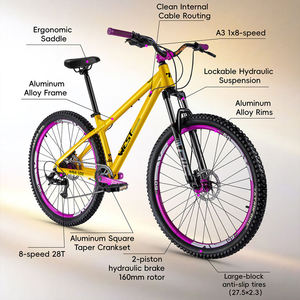 Bicicleta de Montaña MTBGO de <span class=keywords><strong>26</strong></span> Pulgadas y 21 Velocidades, Nuevo Diseño, Frenos de Disco, Neumáticos Negros, Suspensión, Bicicleta para Adultos, Hombres - Product Image 6