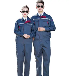 Spring Autumn working Suit Long Sleeve Safety Reflective Solid Color Workshop Wear Resistant High Visibility Work Wear Uniform