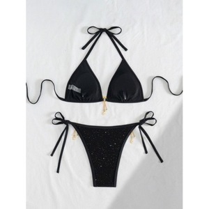 Nuevo traje de baño de estilo europeo y americano, negro, con tirantes ajustables en la espalda, bikini sexy y de gran venta, adelgazante - Product Image 2