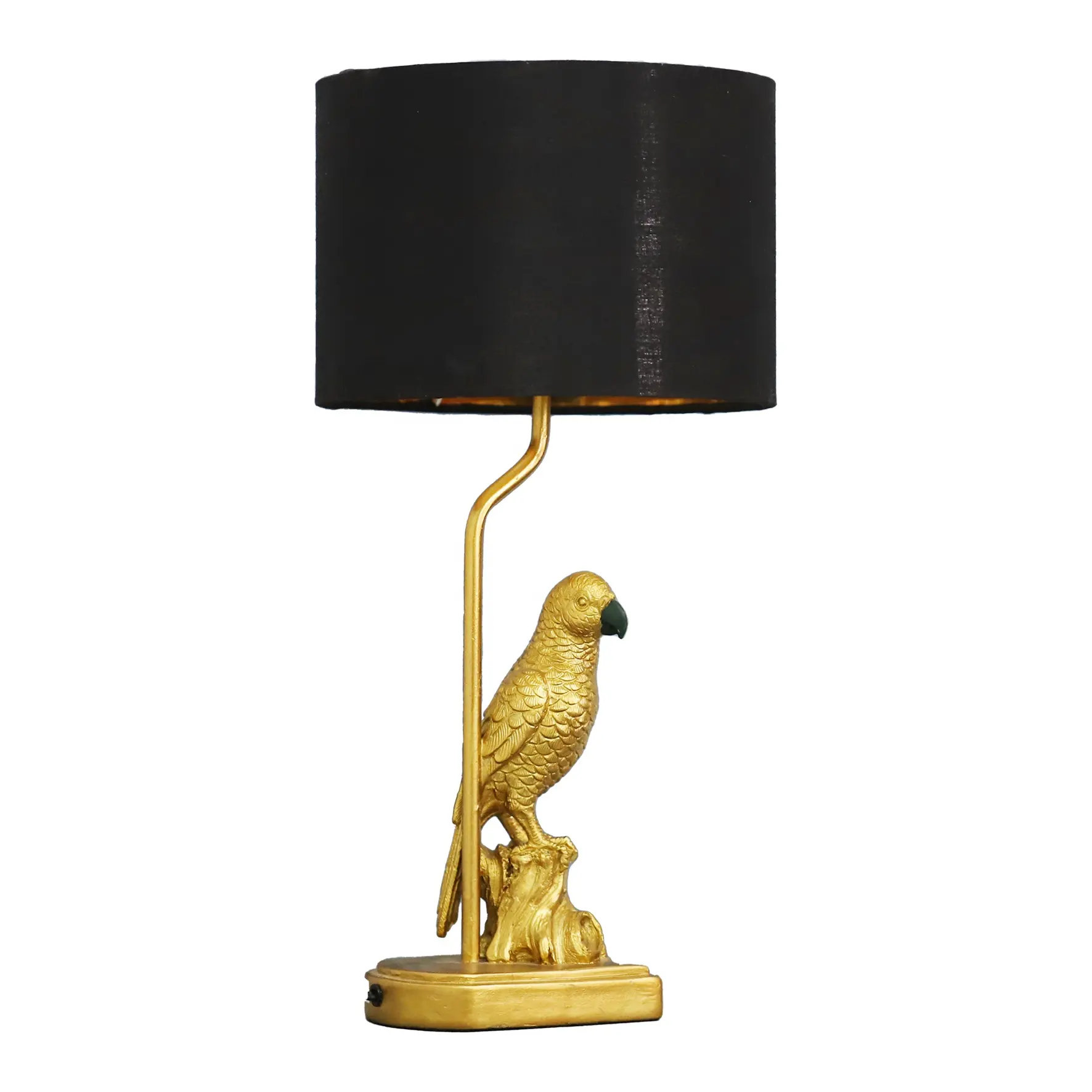2024 декоративная настольная лампа для домашнего и популярного золотого попугая хорошего качества из полирезины и ткани Материал Рождественский подарок современная лампа