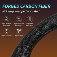 Volante de Fibra de Carbono Forjado con Base Plana y Cuero Perforado para Mitsubishi Lancer Evolution EVO X 10 2008-2015