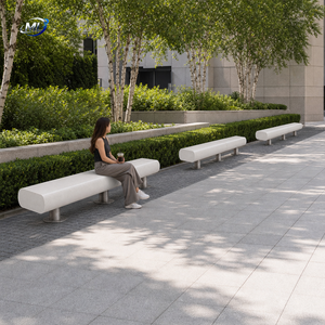 Banc de patio extérieur en béton, assise moderne pour l'extérieur, longueur personnalisable, pour place publique, jardin et carré - Product Image 3