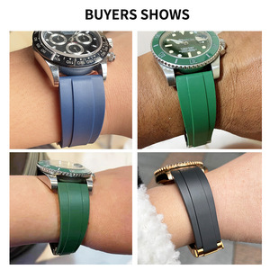 Compatible avec les bracelets Rolex : <span class=keywords><strong>Daytona</strong></span> Yachts pour homme, Master Black Submariner, Green Submariner, bracelets en caoutchouc et silicone, 20 mm - Product Image 5