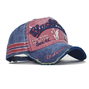 Gorra de Béisbol de Mezclilla Lavada con Bordado de Cabeza de Toro, Unisex, Protección Solar, YS-Bullhead - Product Image 4