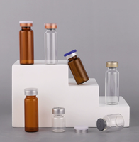 Flacons en verre tubulaires à sertir marron, plusieurs tailles (2 ml, 30 ml), bouteilles vides pour poudre et liquide, vente en gros usine