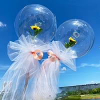Fête des mères sortie d'usine bricolage Transparent LED lumineux Bobo ballons tournesol Rose Bouquet Globos décoration fête fournitures