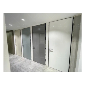 Puerta de madera de aluminio minimalista con marco invisible Puerta de madera de dormitorio de borde extremadamente estrecho de madera maciza ecológica - Product Image 3