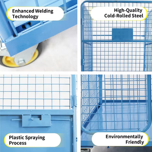 लोड क्षमता स्टील मोबाइल तीन-साइड रोल कंटेनर गोदाम ट्रॉली आइसो9001 प्रमाणित अनुकूलित आकार लॉजिस्टिक ट्रॉली - Product Image 2