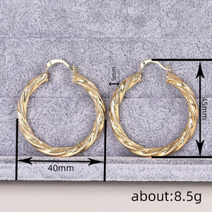 Orecchini a Spirale in Metallo per Donne, Placcati in Oro, Eleganti e alla Moda, Gioielli per Uso Quotidiano - Product Image 4