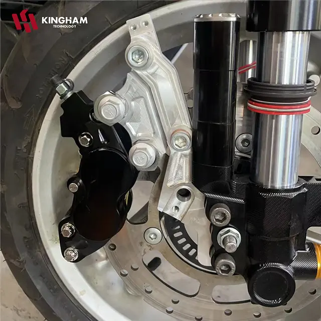 Kingham xe máy phía trước Caliper 4P cho xe máy nmax aerox bốn Piston tại chỗ hàng hóa phổ quát CNC hợp kim nhôm phía trước kaliper