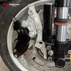Calibrador delantero de motocicleta KINGHAM 4P para motocicleta Nmax Aerox cuatro pistones productos de punto Universal CNC aleación de aluminio Kaliper delantero