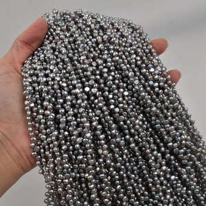 Perles d'eau douce naturelles grises de 4 mm, 1320 pièces, pour la fabrication de bijoux, accessoire de couleur - Product Image 1