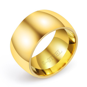 Stainless Steel <b>Ring</b> 11mm Smooth Unisex Fashion Jewelry Gift Band Gold Silver Black Color - Product Image 3