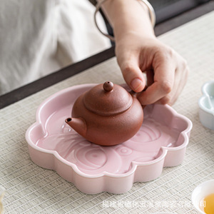 Plateau à fruits en forme de fleur en céramique, plat à thé et à en-cas en porcelaine pour fête, style rétro luxueux - Product Image 2