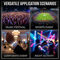 Pulsera LED de Fábrica, Pulsera Luminosa con Control Remoto RF, Pulsera LED Personalizada para Conciertos, Eventos y Deportes