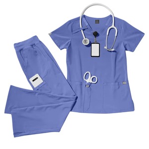 Conjunto <span class=keywords><strong>de</strong></span> Uniforme Médico Transpirable para Hombre y Mujer, Blusa con Cuello en V y Pantalones con Cordón Ajustable, Resistentes a las Arrugas, para Enfermería, Odontología y Estética - Product Image 3