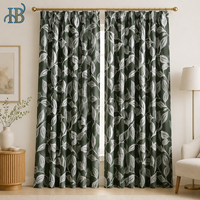 Cortinas Decorativas de Poliéster Suave con Estampado Floral Personalizado de Fábrica, con Filtro de Luz y Privacidad, para Sala de Estar, Hotel o Villa