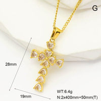 Chaîne à maillons en acier inoxydable 316 pour femmes à la mode CZ croix collier ras du cou cubique Zircon croix pendentif pour anniversaire chrétien