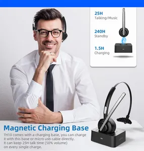 Headset m97 com cancelamento de ruído, headset enc com microfone e botão mudo, escritório, central de chamadas, bluetooth, novo, 2022