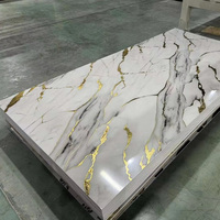 Panneau mural aux couleurs marbrées avec revêtement PVC imperméable et anti-UV, décoration en bois à coller par transfert thermique pour surface de table de bureau